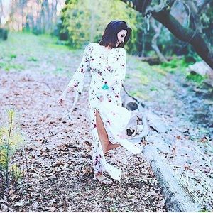 Woman’s Flowing Boho Floral Dress